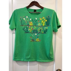 Sabaku Artwear Green Cactus Cactus Graphic T-Shirt Womens Small Cotton USA